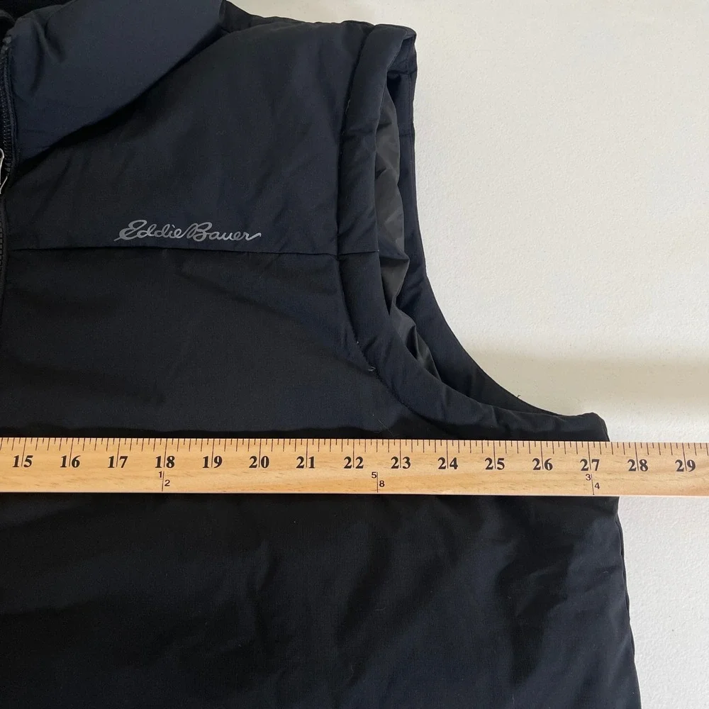 Eddie Bauer Men's EB550 Down Filled Black Puffer Vest 2XL Zip Up Outdoors Hiking